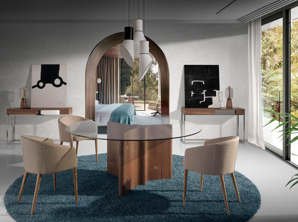 STUHL mit beigem Stoffbezug - Beige/Nussbaumfarben, Holz/Textil (59/78/56cm) - ANGEL CERDA