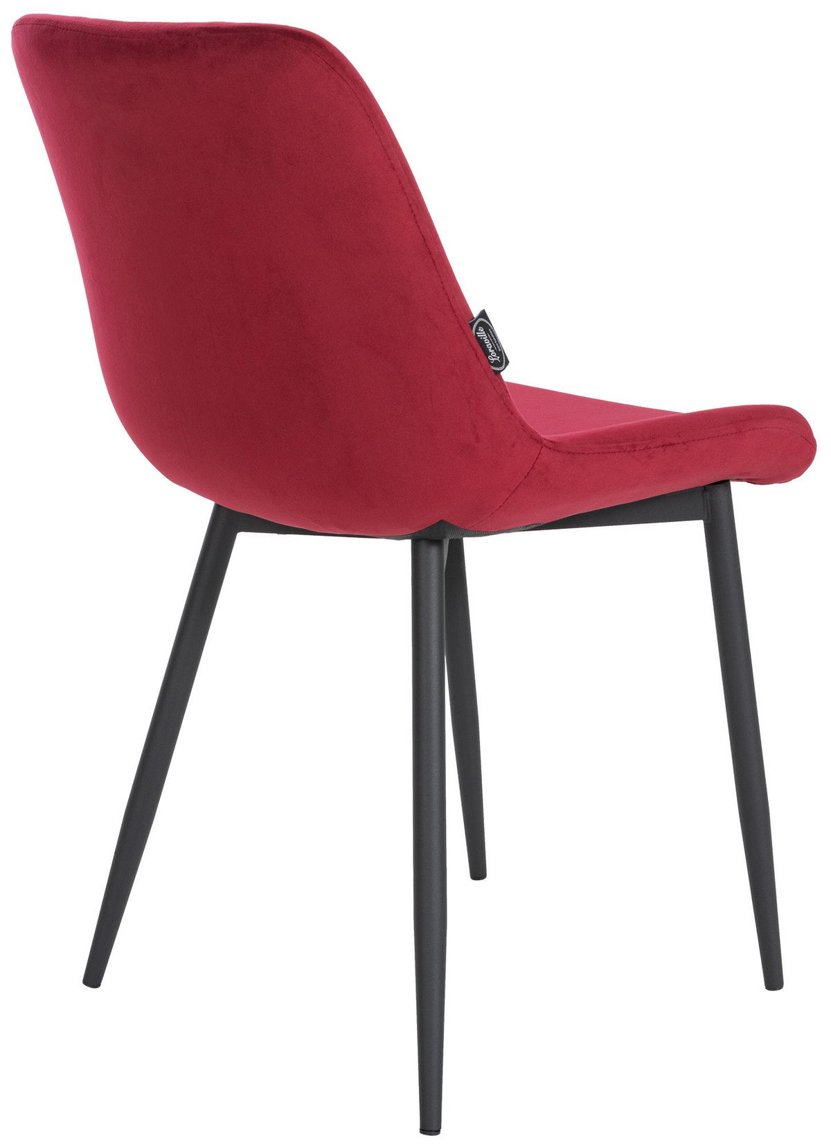 STUHL Samt rot - Rot/Schwarz, Textil/Metall (51/80/60cm) - CLP