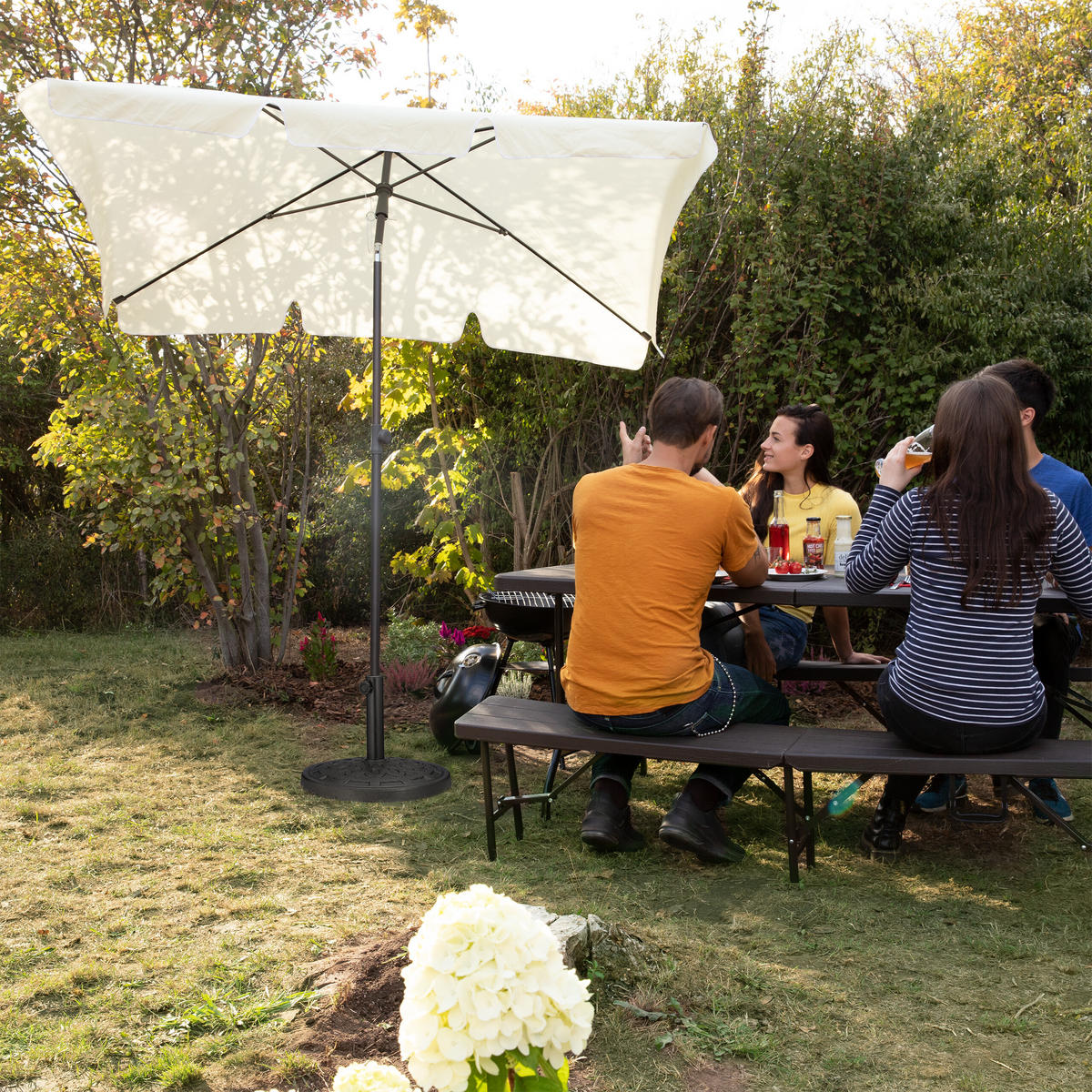 SONNENSCHIRMSTÄNDER - Schwarz, Kunststoff/Metall (50/50cm) - Relaxdays