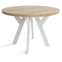 TISCH Weiß Sonoma Eiche Ausziehbar Rund 90/190 cm - Multicolor, Holzwerkstoff (190/90/76cm) - Sepro Meble