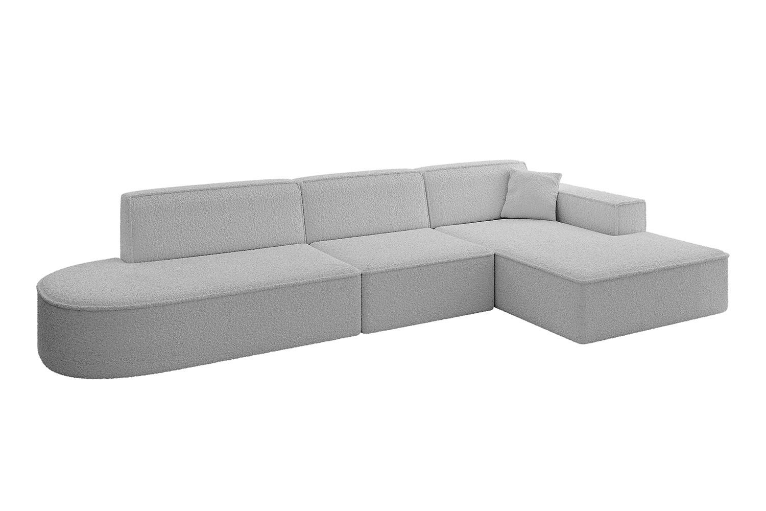 ECKSOFA Ottomane Rechts IREA-L2-v4 - 318x165x72,5 cm Hellgrau - Hellgrau, Holzwerkstoff/Textil (318/165cm) - ALTDECOR