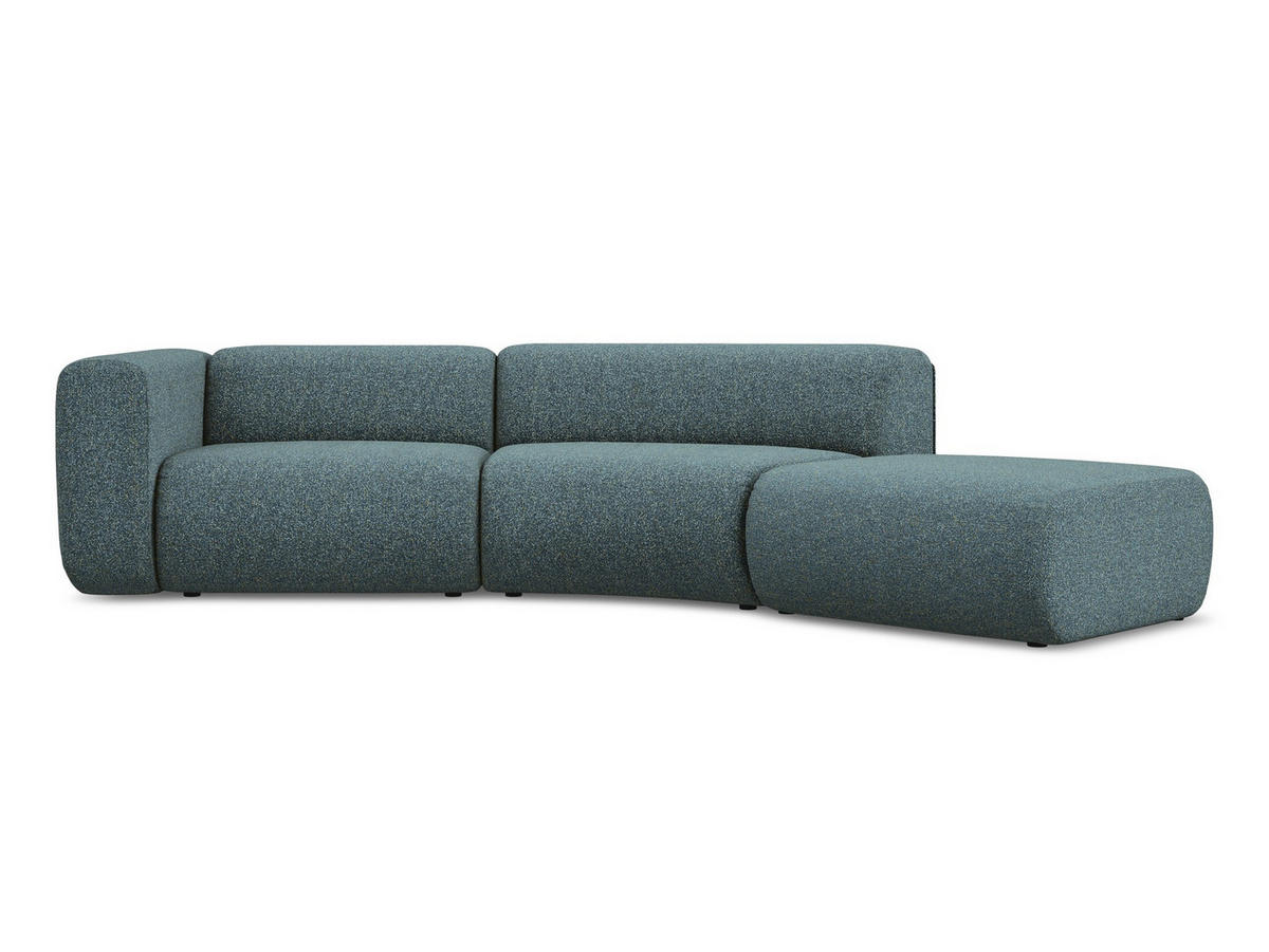 4-SITZER-SOFA Strukturstoff Stoff Blau - Blau/Blaugrau, Kunststoff/Textil (335/70/166cm) - Makamii