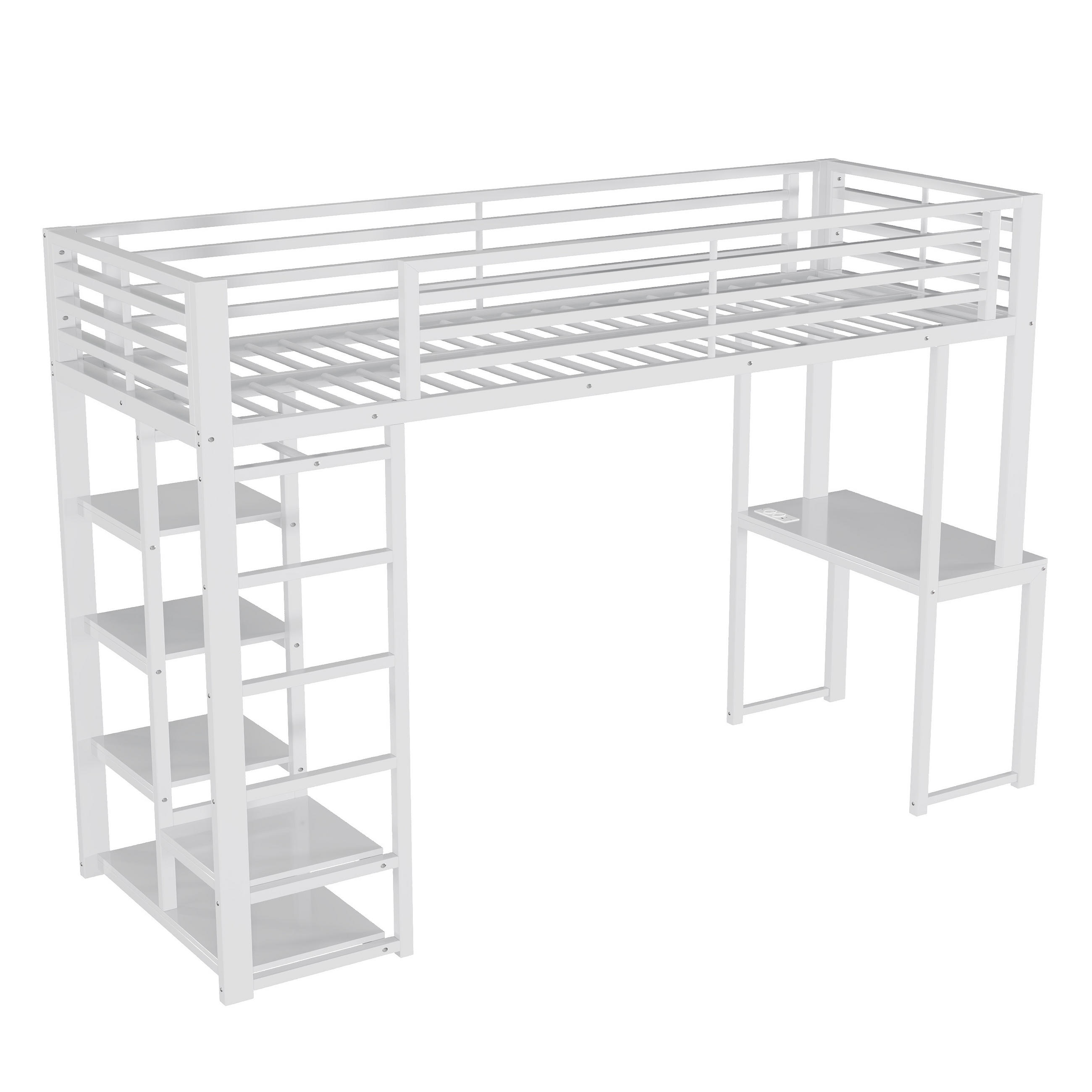 ComfortXL Hochbett Weiß 90x200 cm