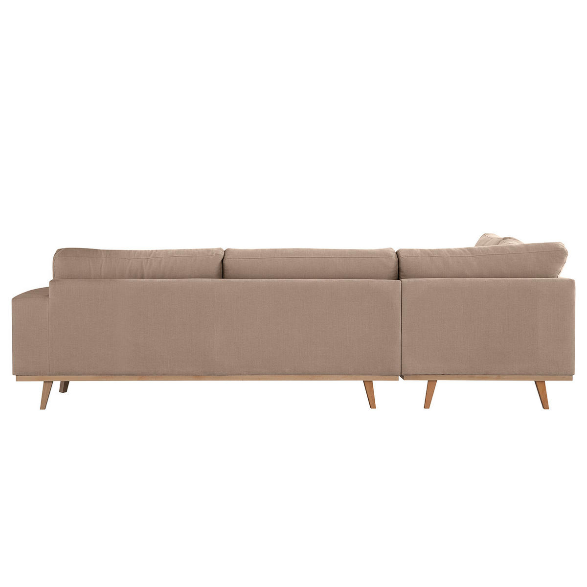 ECKSOFA mit Ottomane - Taupe/Buchefarben, Buchenholz/Textil (287/219cm) - home24