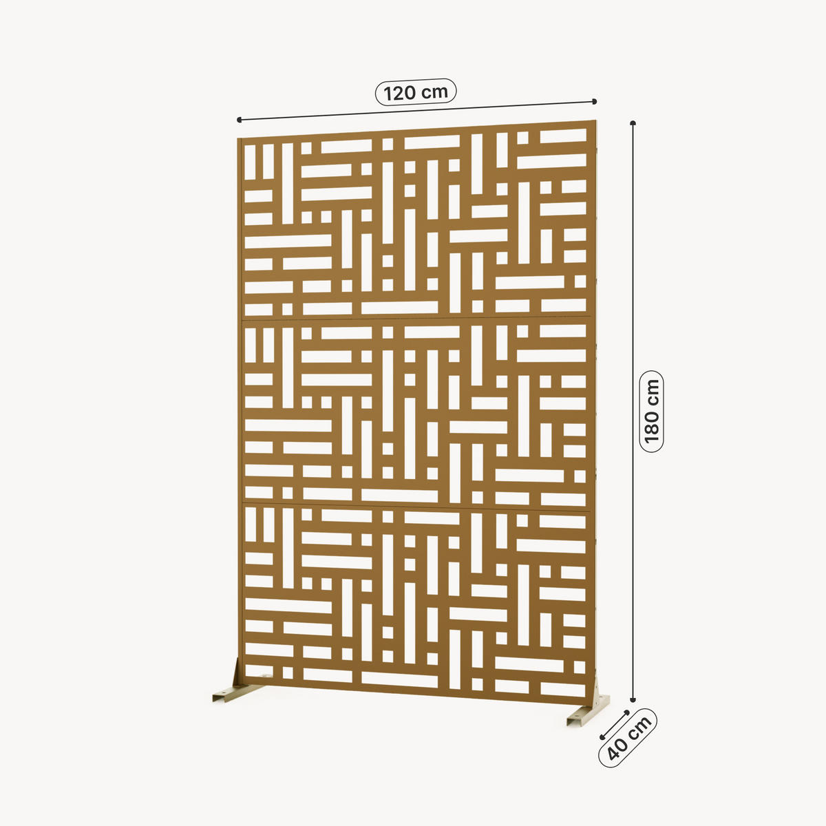 DĚLÍCÍ STĚNA Bernalda - hnědá, kov (120/180cm) - casa.pro
