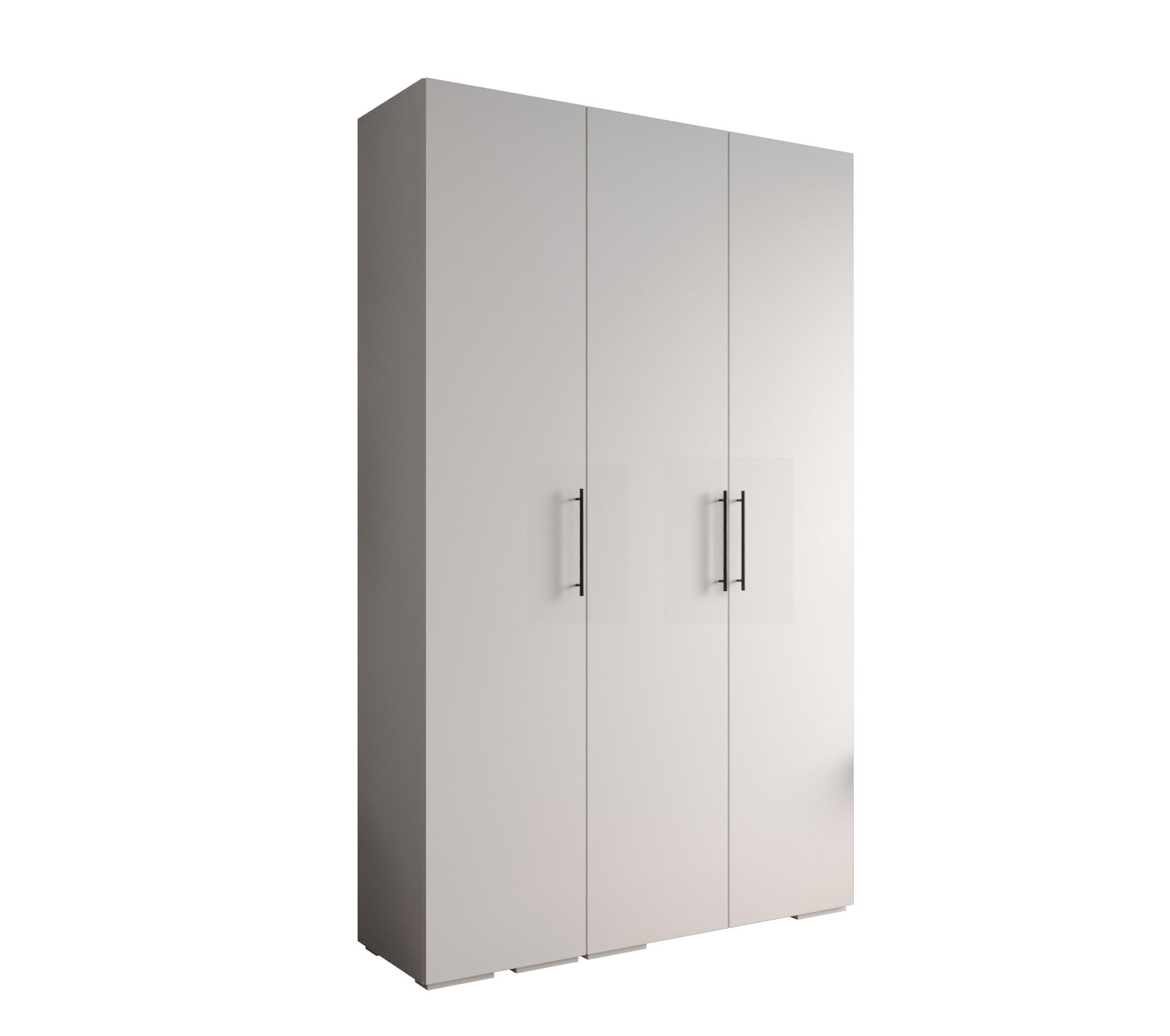 Abiks Möbel DREHTÜRENSCHRANK Weiß, Schwarz 150cm × 47cm × 237cm