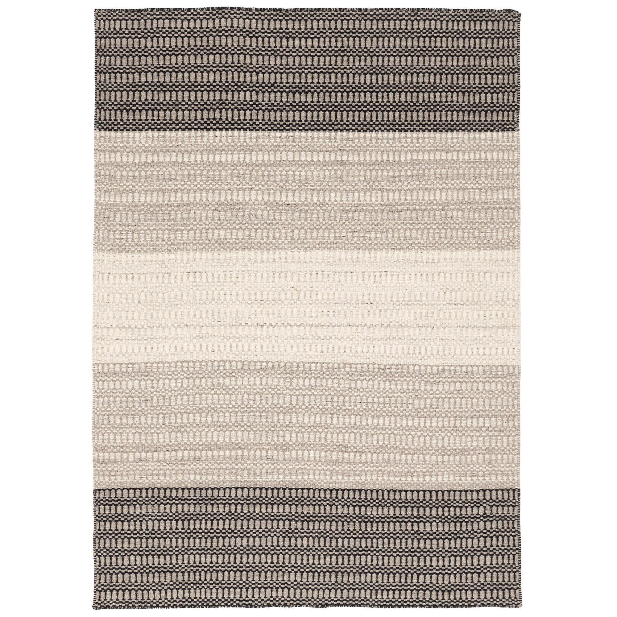 NATUR TEPPICH WOLLE SKANDI STRIPES - Grau, Textil (140/200cm) - Pergamon