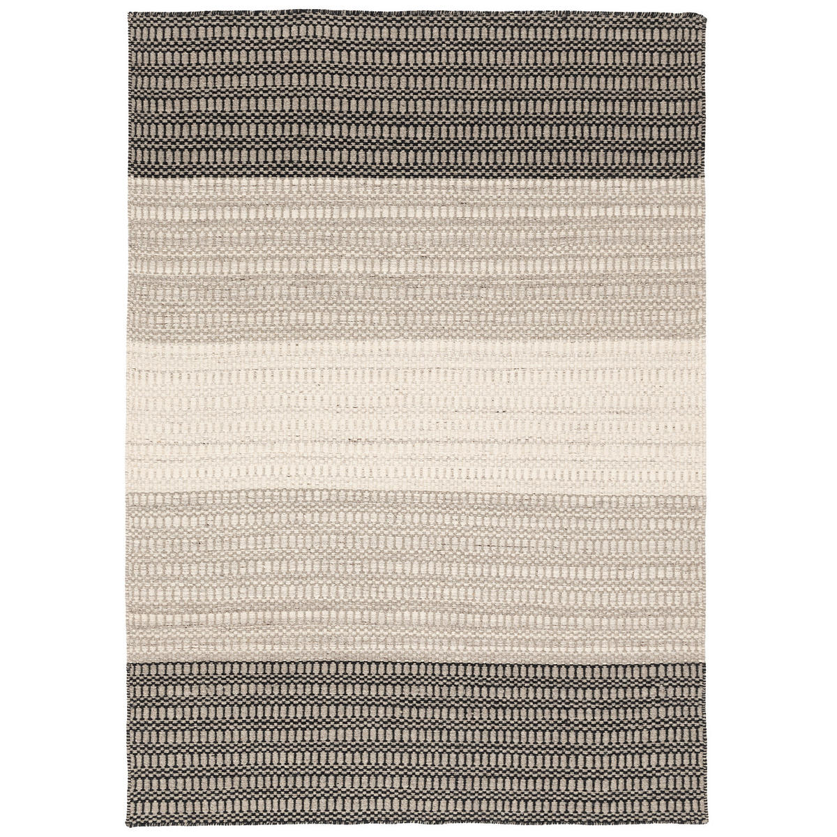 NATUR TEPPICH WOLLE SKANDI STRIPES - Grau, Textil (140/200cm) - Pergamon