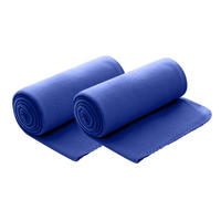 FLEECEDECKE 2er Set dunkelblau 130/160 cm Kettelrand Anti-Pilling - Dunkelblau, Textil (130/160cm) - wometo