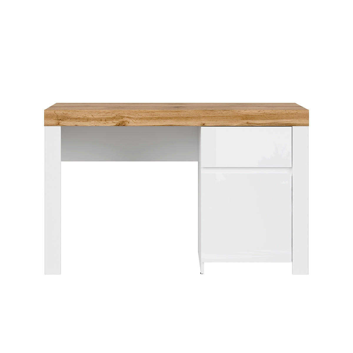 SCHREIBTISCH Hella Weiß und Holz - Weiß, Holzwerkstoff (56/130/82cm) - Petits-meubles