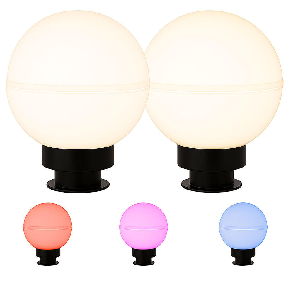 LED AUSSENLEUCHTE Weiß Smart opal 2er Set - Weiß, Kunststoff (20/20/51cm)