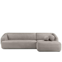 ECKSOFA RECHTS VIRA, Kühles Braun, Chenille - Graubraun/Schwarz, Holz/Holzwerkstoff (300/160cm) - KONSIMO®