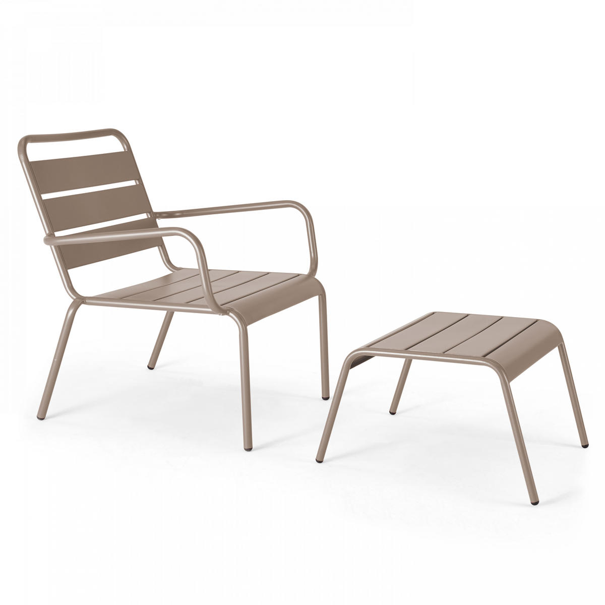 GARTENHOCKER, Taupe - Taupe, Metall (44/30/40cm) - Oviala