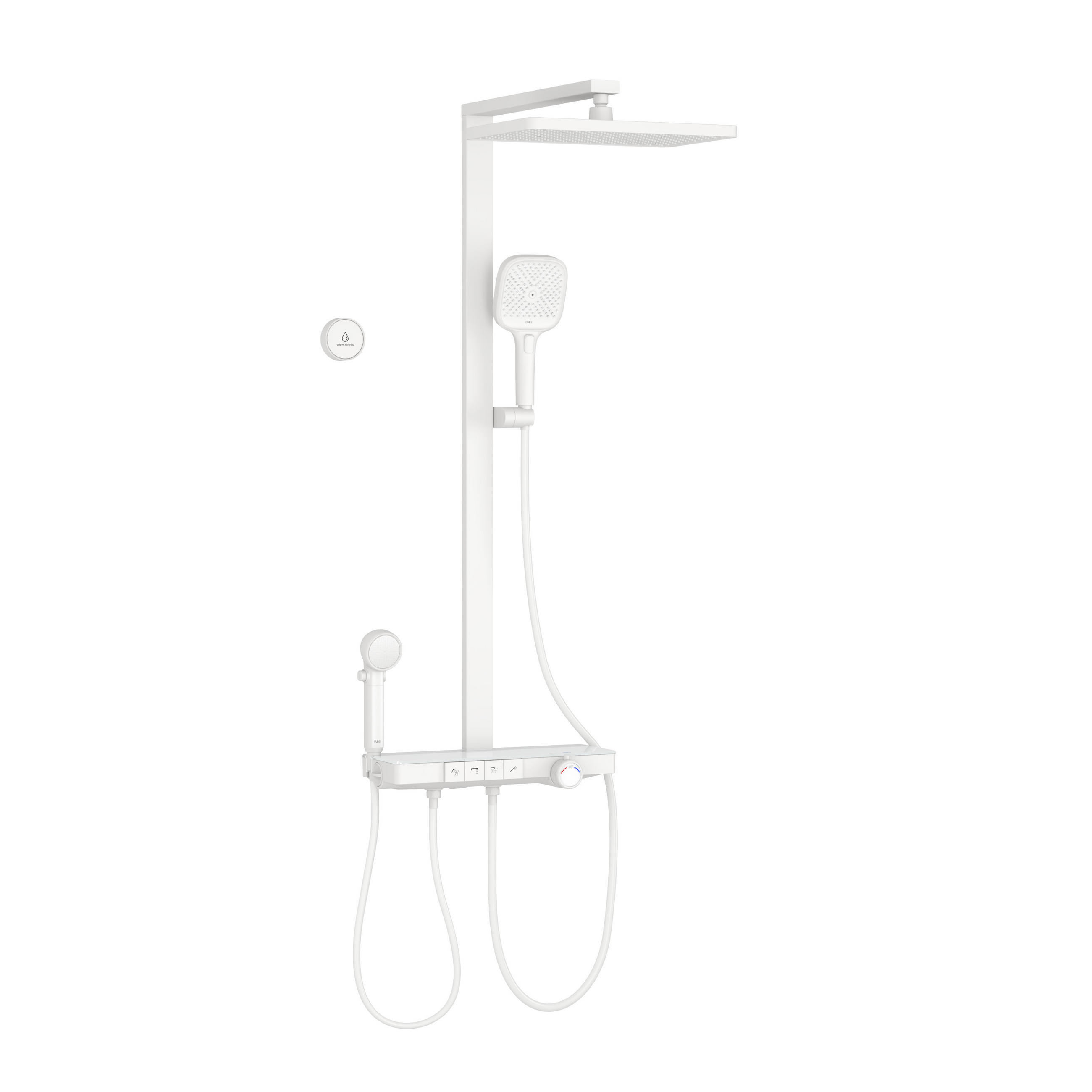 ÜBERKOPFBRAUSESET mit Handbrause Thermostat Vielseitig Weiß - Weiß, Metall (40/113/58cm) - EMKE