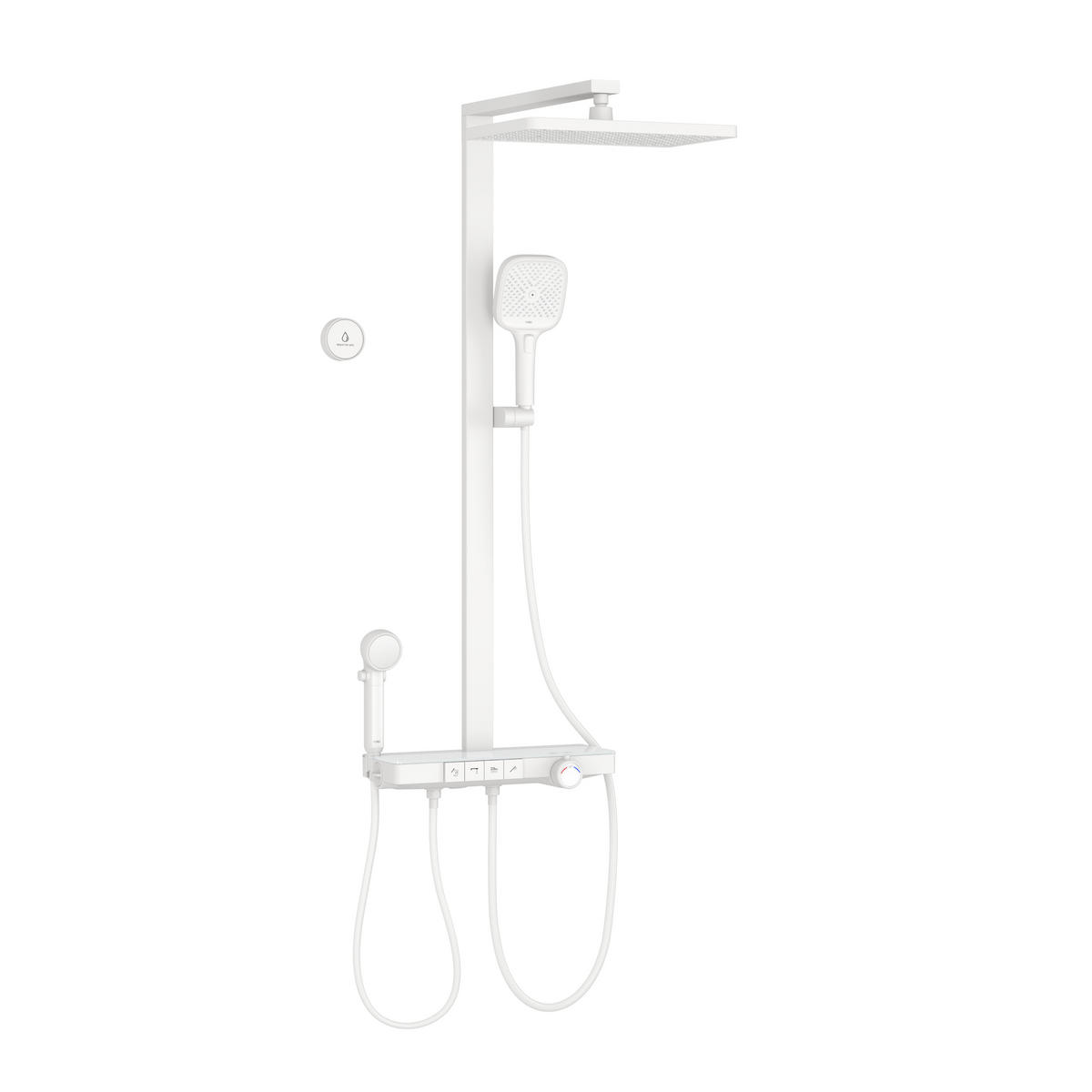 ÜBERKOPFBRAUSESET mit Handbrause Thermostat Vielseitig Weiß - Weiß, Metall (40/113/58cm) - EMKE