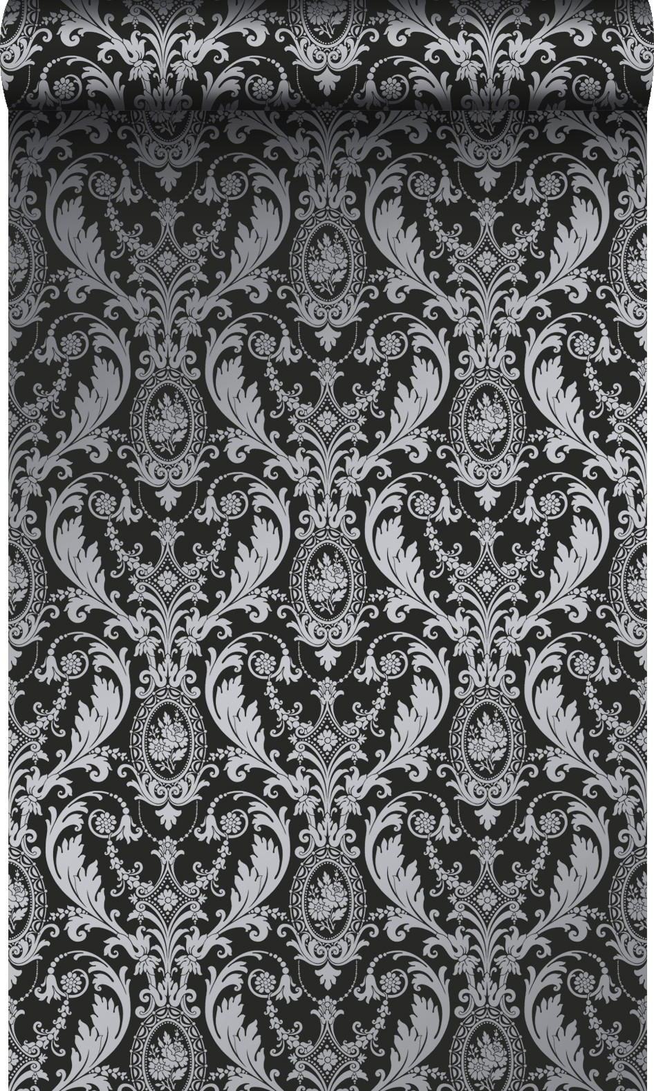 TAPETE Ornamente 53 cm x 10.05 m - Schwarz, Papier (53/1000cm) - Origin Wallcoverings