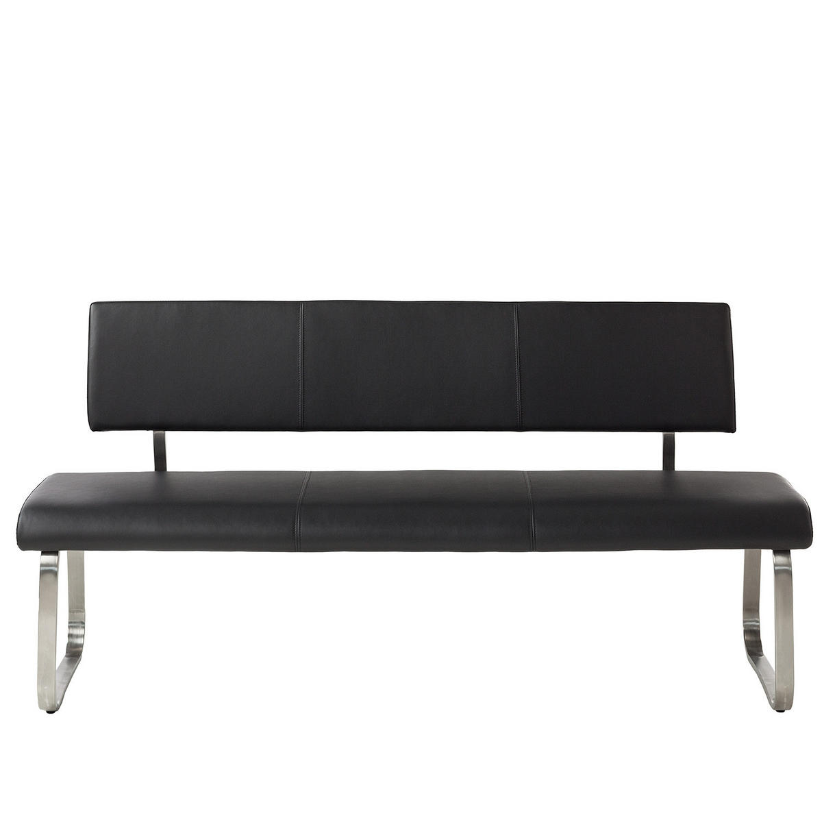 SITZBANK - Metall / Kunstleder - Schwarz, Kunststoff/Metall (175/86/59cm) - home24