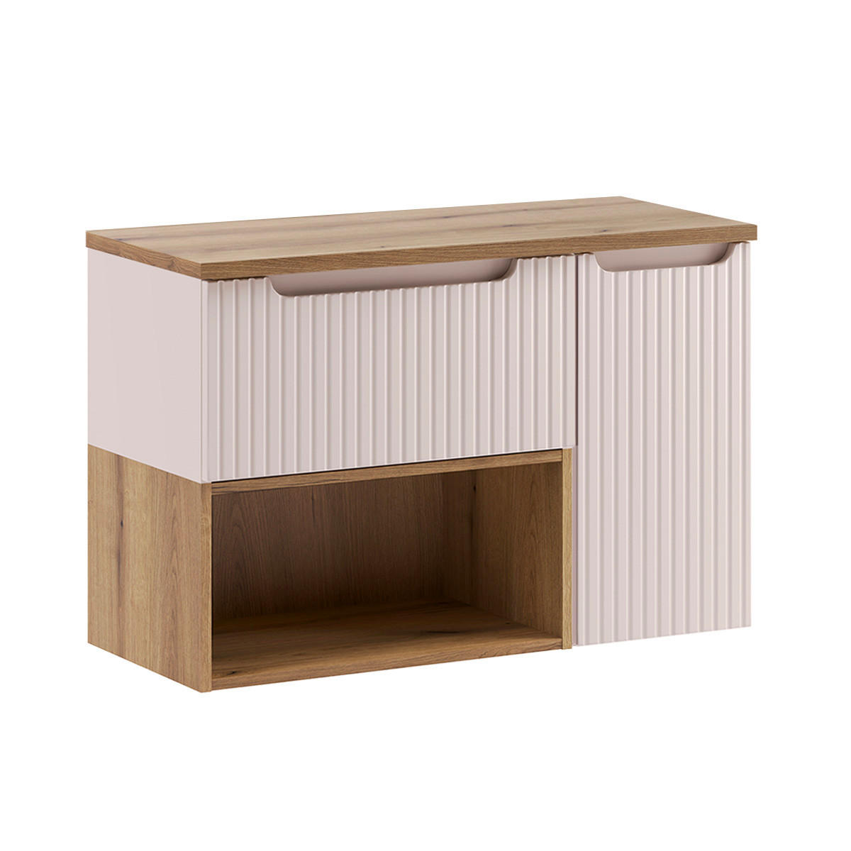 WASCHTISCHUNTERSCHRANK 90.4cm Riva 2er-Set Kaschmir - Beige, Holzwerkstoff (90.4/60/40cm) - Petits-meubles