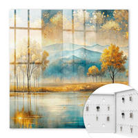 SCHLÜSSELBOX Weiß 30x30 cm – Türöffnung nach rechts - Herbstliche Harmonie - Gelb, Metall (30/30/5cm) - TULUP