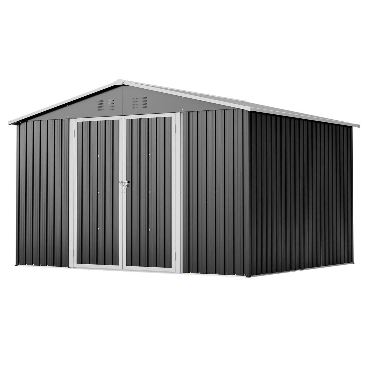 GERÄTESCHUPPEN SATTELDACH 300x252x191 cm Anthrazit - Grau, Metall (252/191/300cm) - ComfortXL