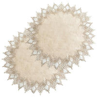 DECKCHEN 2-teiliges Set Leinen Beige 60 x 60 cm - Beige, Textil (60/60/1.5cm)