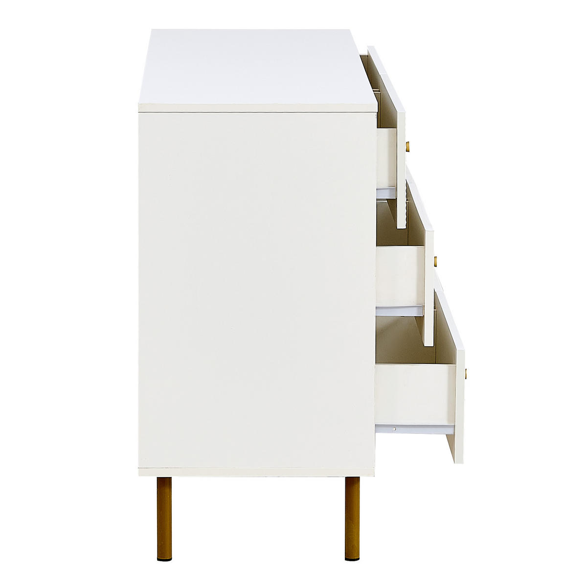 SIDEBOARD mit 6 Schubladen Elegante Kommode Weiß - Weiß, Holzwerkstoff (120/78/40cm) - Urban Meuble