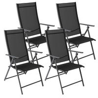 GARTENSTUHL ARUBA, faltbar, 4er Set - Anthrazit, Metall (57/106/68cm) - Albatros