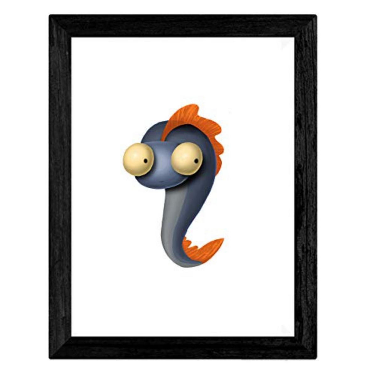 POSTER Set mit 4 Lustige Fischen A4 Rahmenlos - Klar, Papier (29.7/3cm) - Nacnic