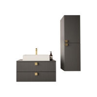 BADMÖBEL-SET Gariano III - Goldfarben/Grau, Holzwerkstoff/Kunststoff (80/42/46cm) - MIRJAN24