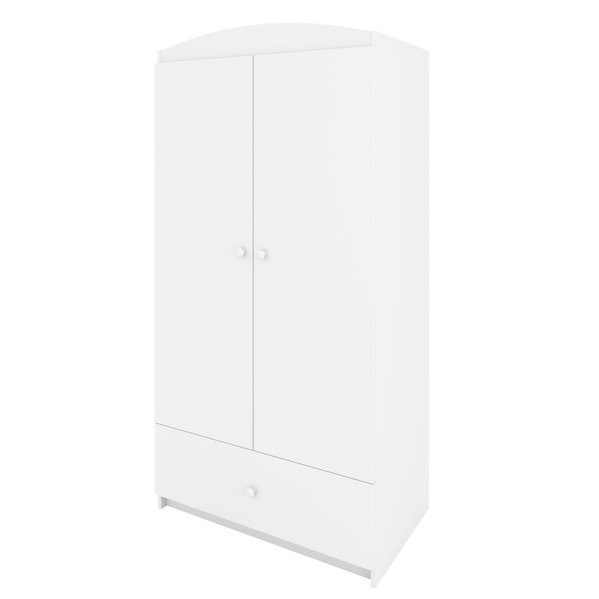 KINDERKLEIDERSCHRANK Basic - Weiß, Holzwerkstoff (90/175/52cm) - RAUMHIRSCH FURNITURE