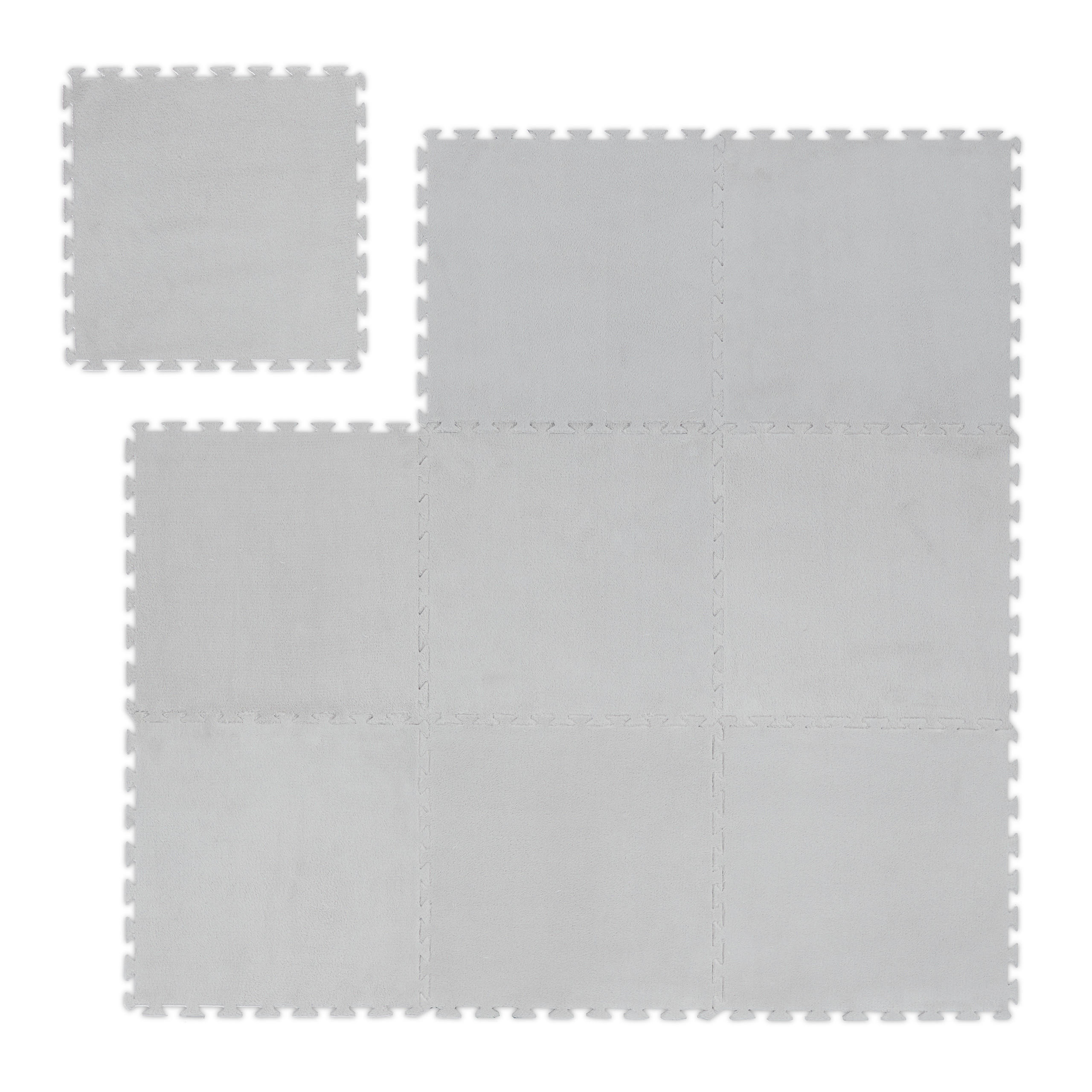 9TLG.PUZZLETEPPICH - Grau, Kunststoff/Textil (30/30cm) - Relaxdays