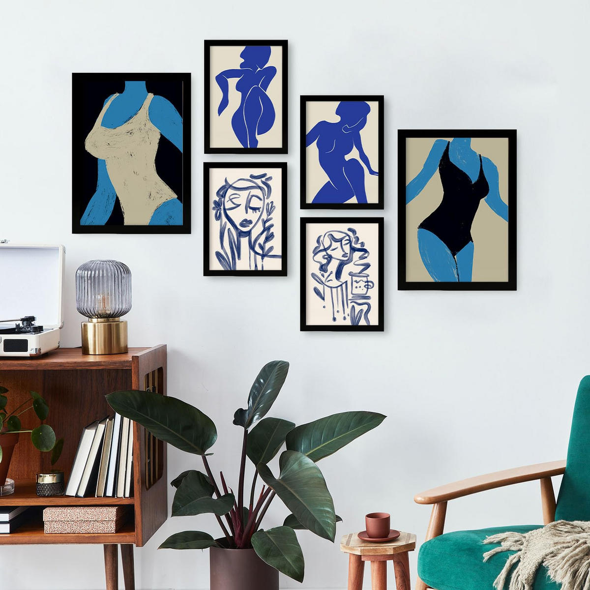 POSTER Set Mit 6 Mettle Body Größe A3 & A4 Schwarzer Rahmen - Schwarz, Papier (29.7/1cm) - Nacnic