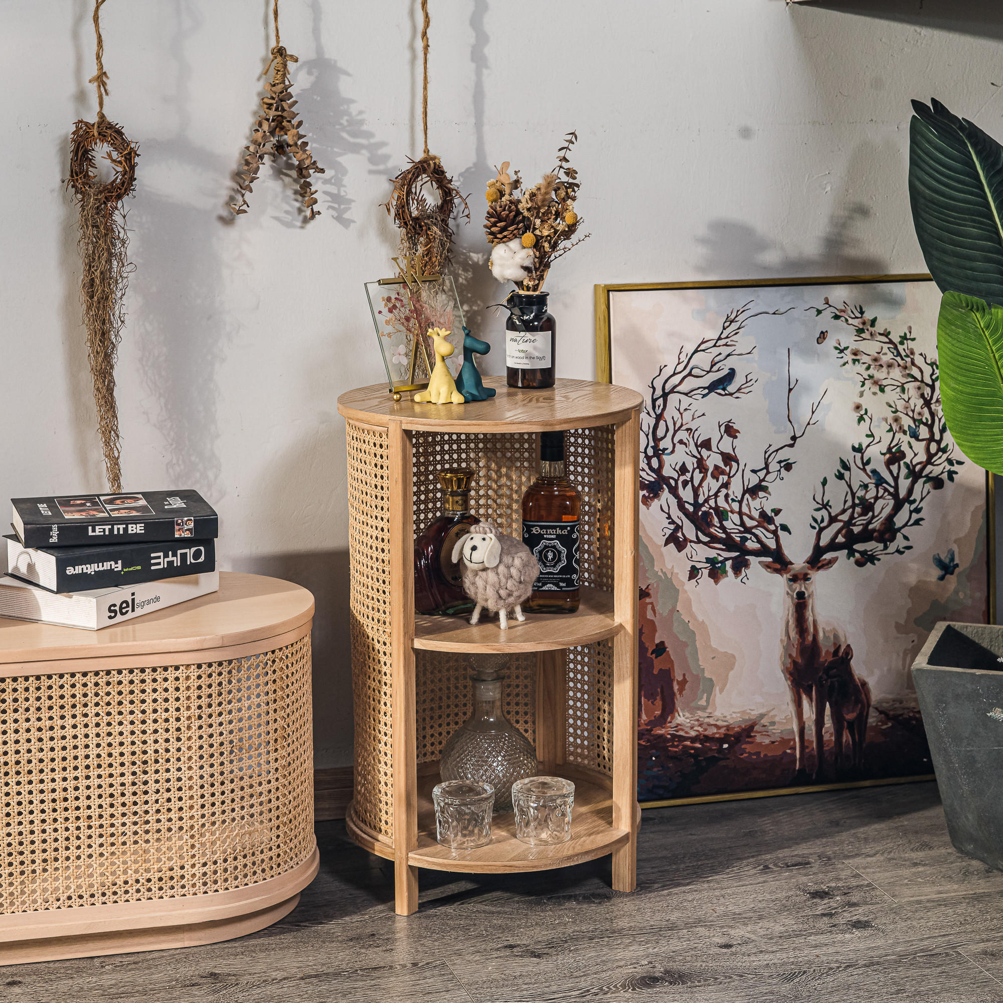 NACHTTISCH Rund Braun 40 x 40 x 63 cm - Braun, Holz (40/63/40cm) - Nordlys