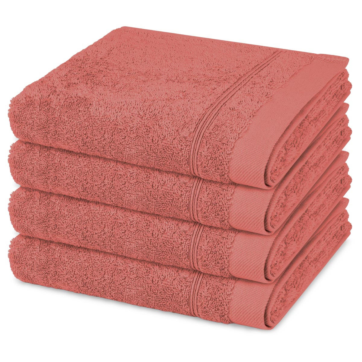 HANDTUCH Rubin 4er-Set - Rosa, Textil (50/100cm) - Ross
