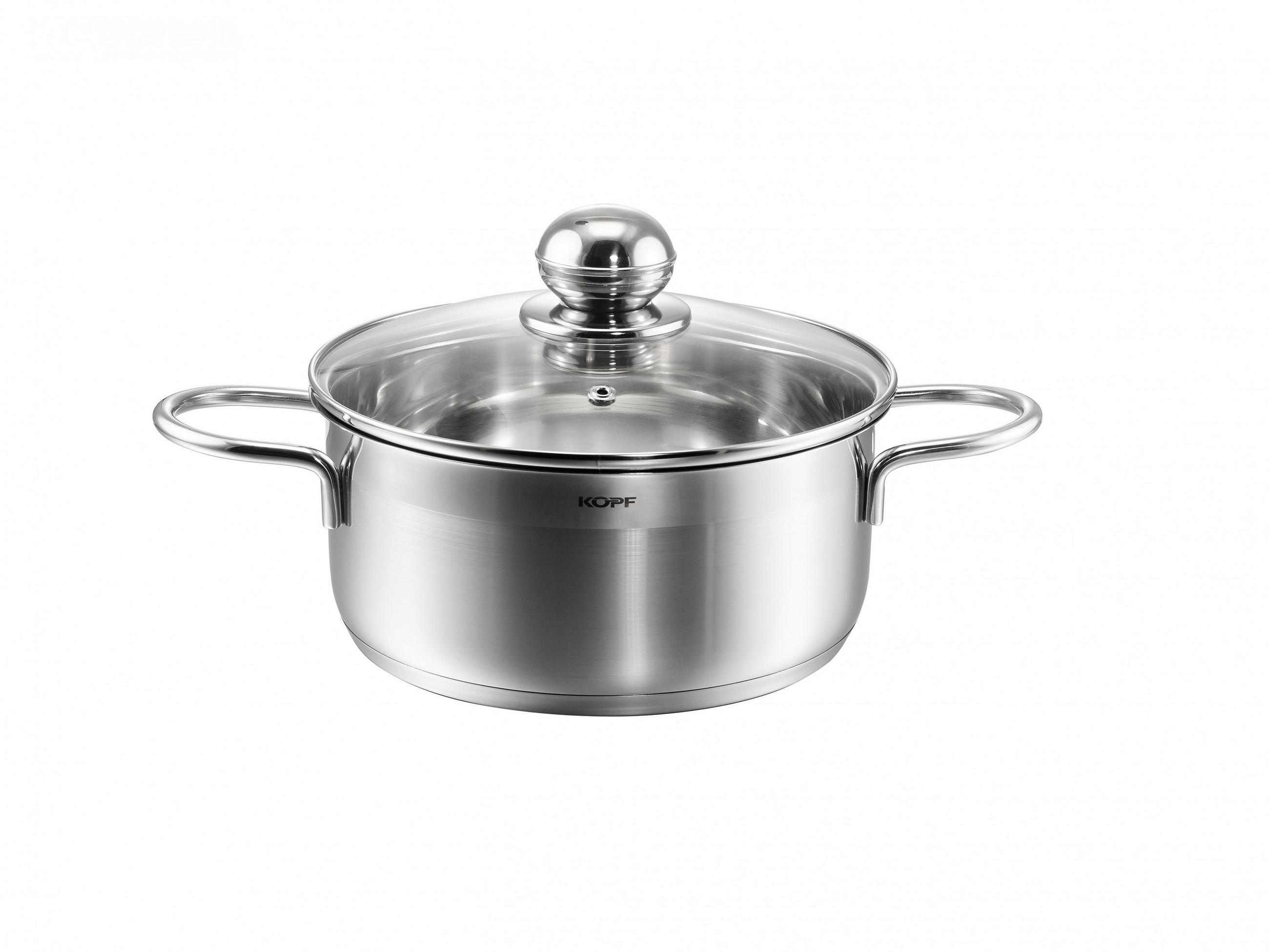 BRATENTOPF Josie, Edelstahl, induktion, 2 Liter, Ø 20 cm, Höhe 9 cm - Silberfarben, Metall (20cm) - KOPF