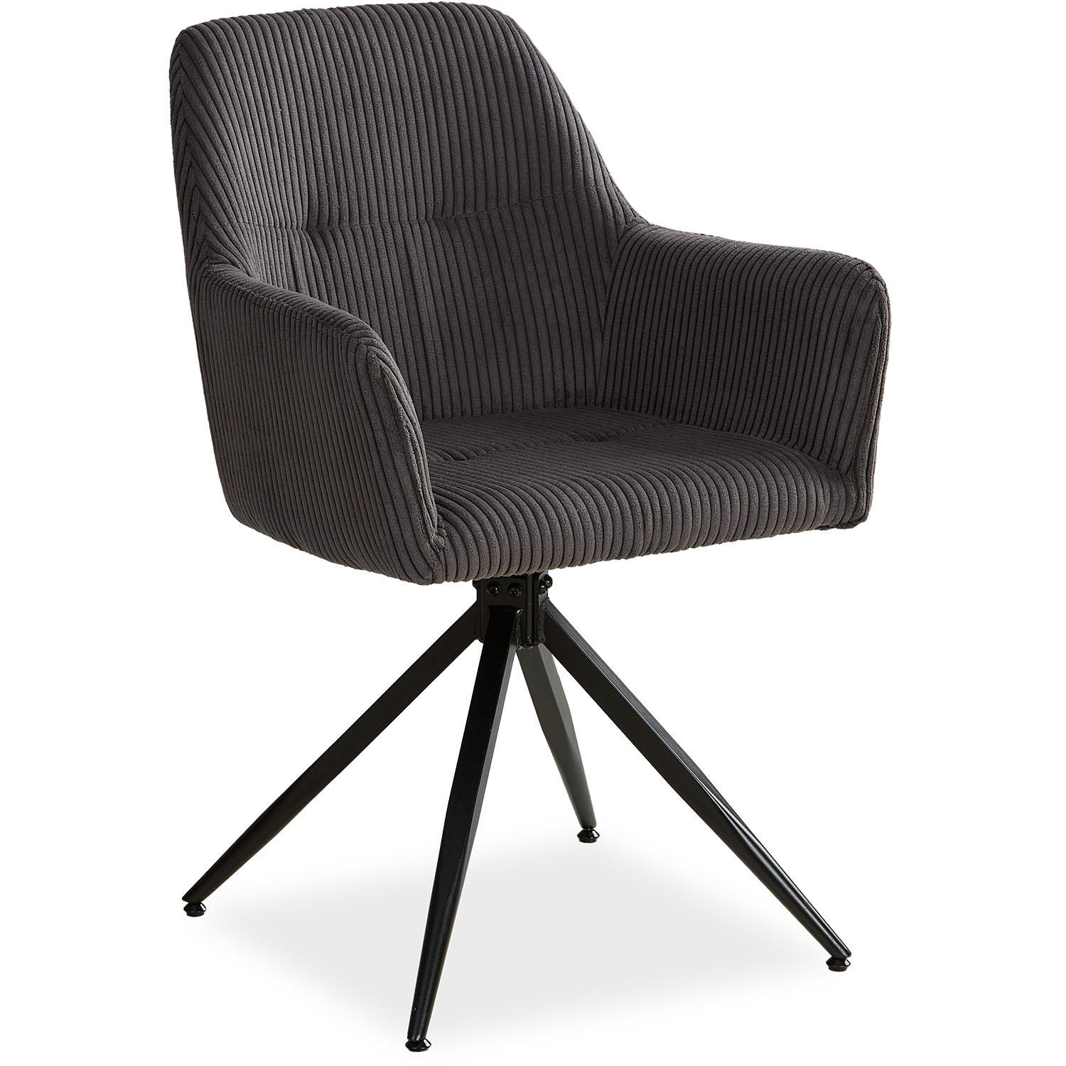 ARMLEHNENSTUHL in Cord Grau drehbar - Grau, Textil/Metall (57/85/59cm) - Homestyle4u