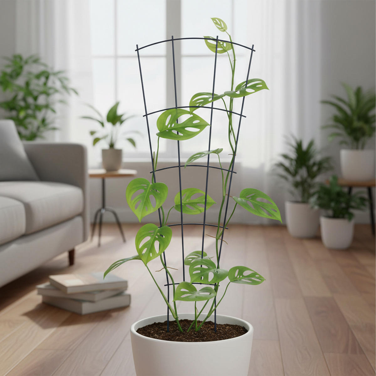 PFLANZENSTÜTZE - Schwarz, Metall (31/1/82cm) - Relaxdays