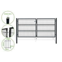 ZAUNTOR Razo Grau 3m H.140cm + TÜRCHEN 1m H.140cm - Grau, Metall (306/146cm) - Casanoov