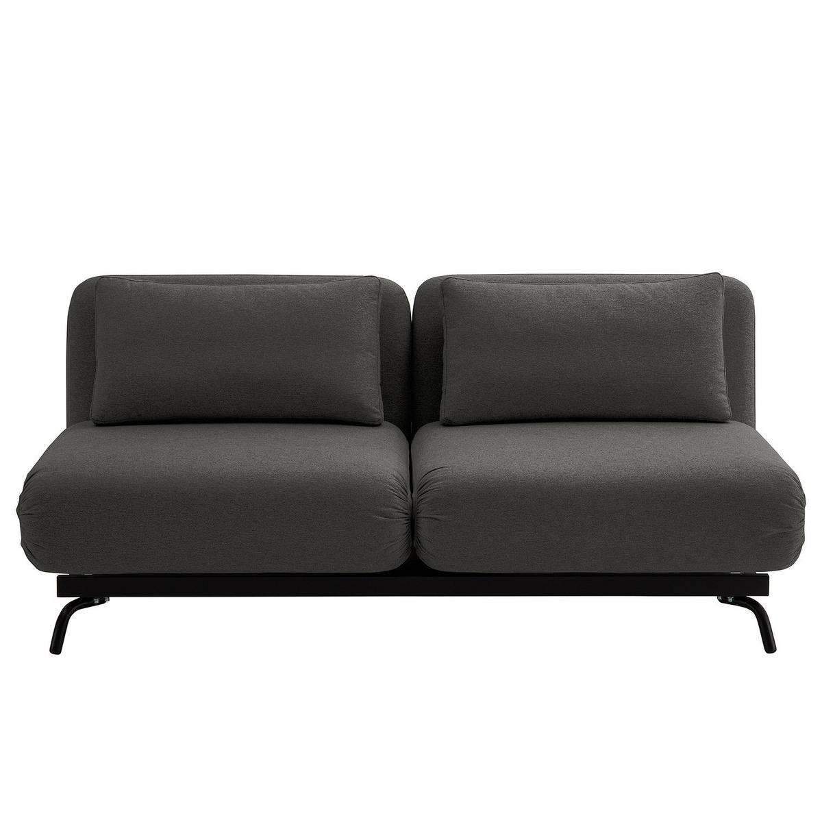 SCHLAFSOFA mit Relaxfunktion - Webstoff - Anthrazit/Schwarz, Textil/Metall (184/78/85cm) - home24