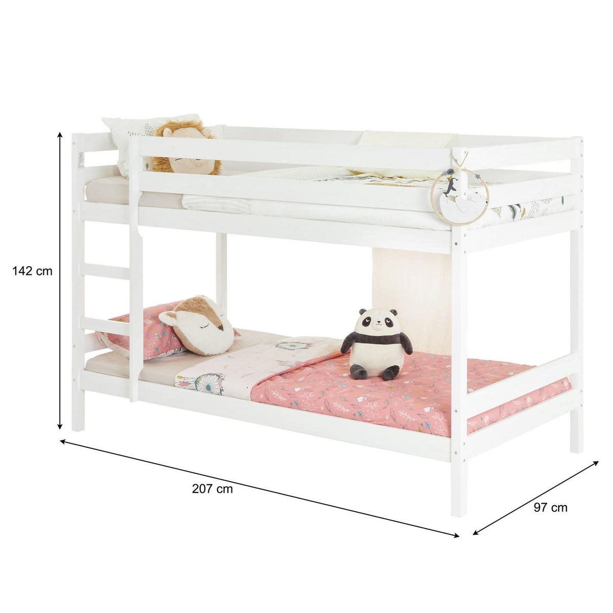 ETAGENBETT FELIX 90X200 CM - Weiß, Holz (97/140/206cm) - IDIMEX