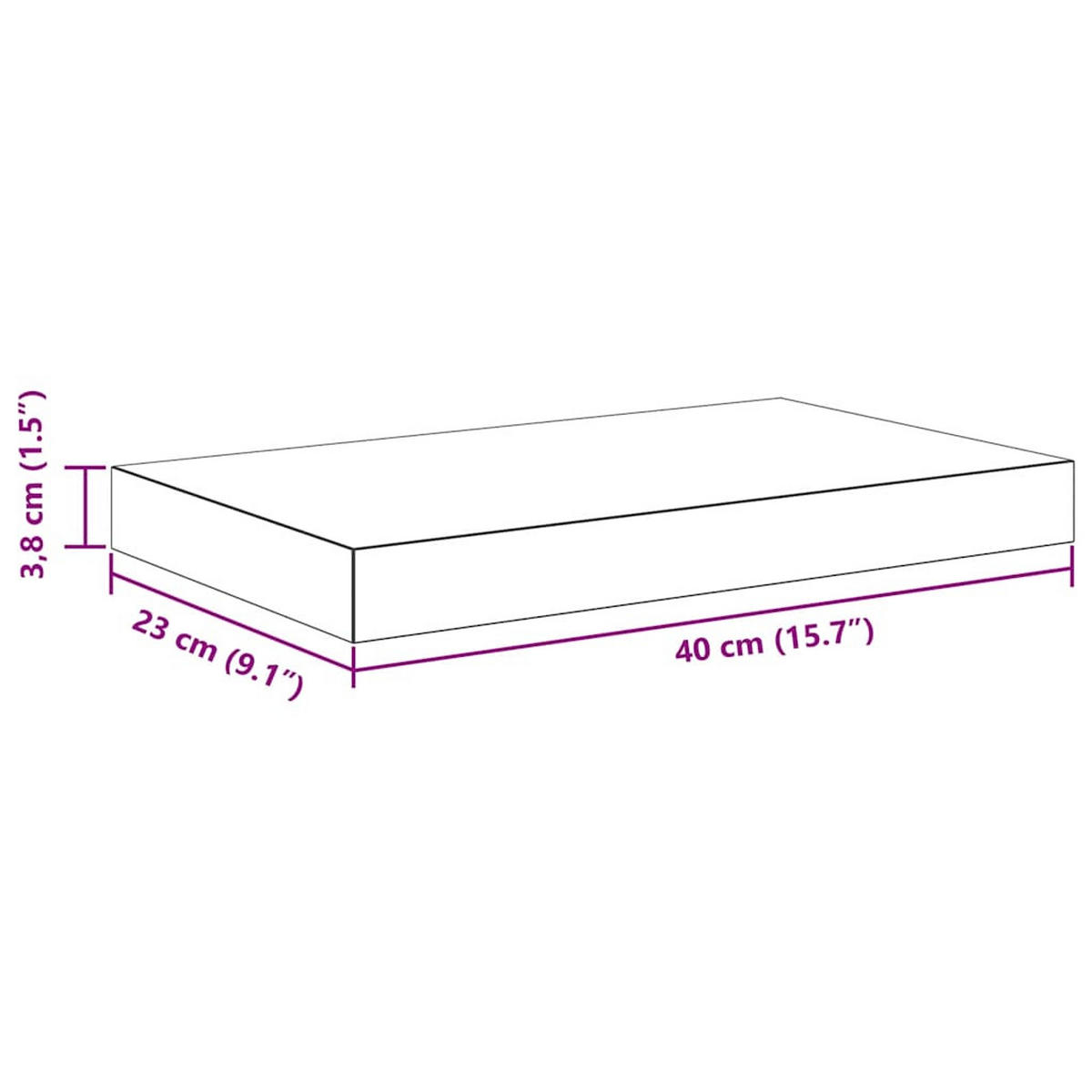 WANDBORDSET 2-teilig 40/23/3,8 cm aus Mdf Eichefarben - Eichefarben, Holzwerkstoff (40/3.8/23cm) - vidaXL