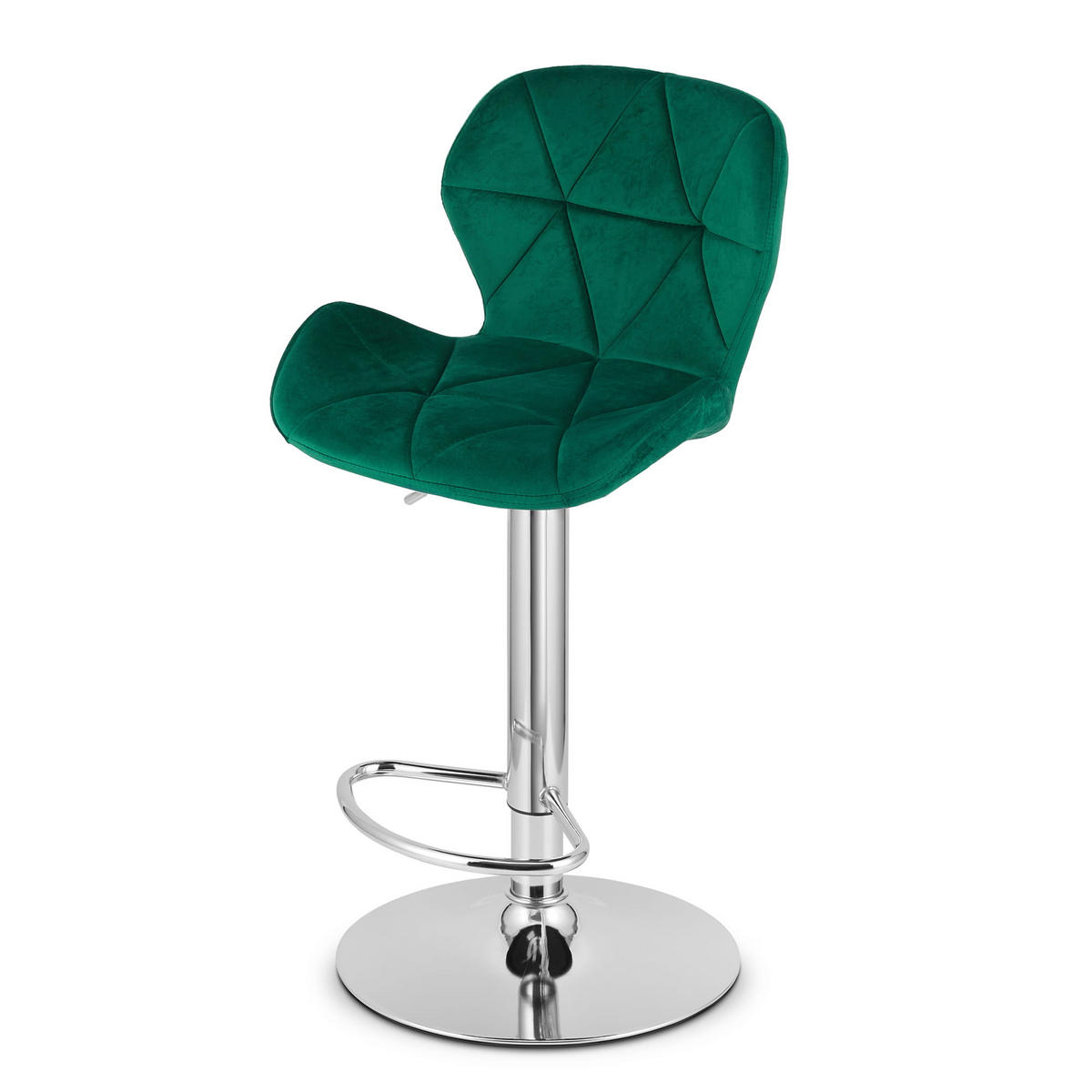 BARHOCKER 2-er Set WEST grüner Sitz, Chrombasis - Grün, Textil (46/111/48.5cm) - Valora