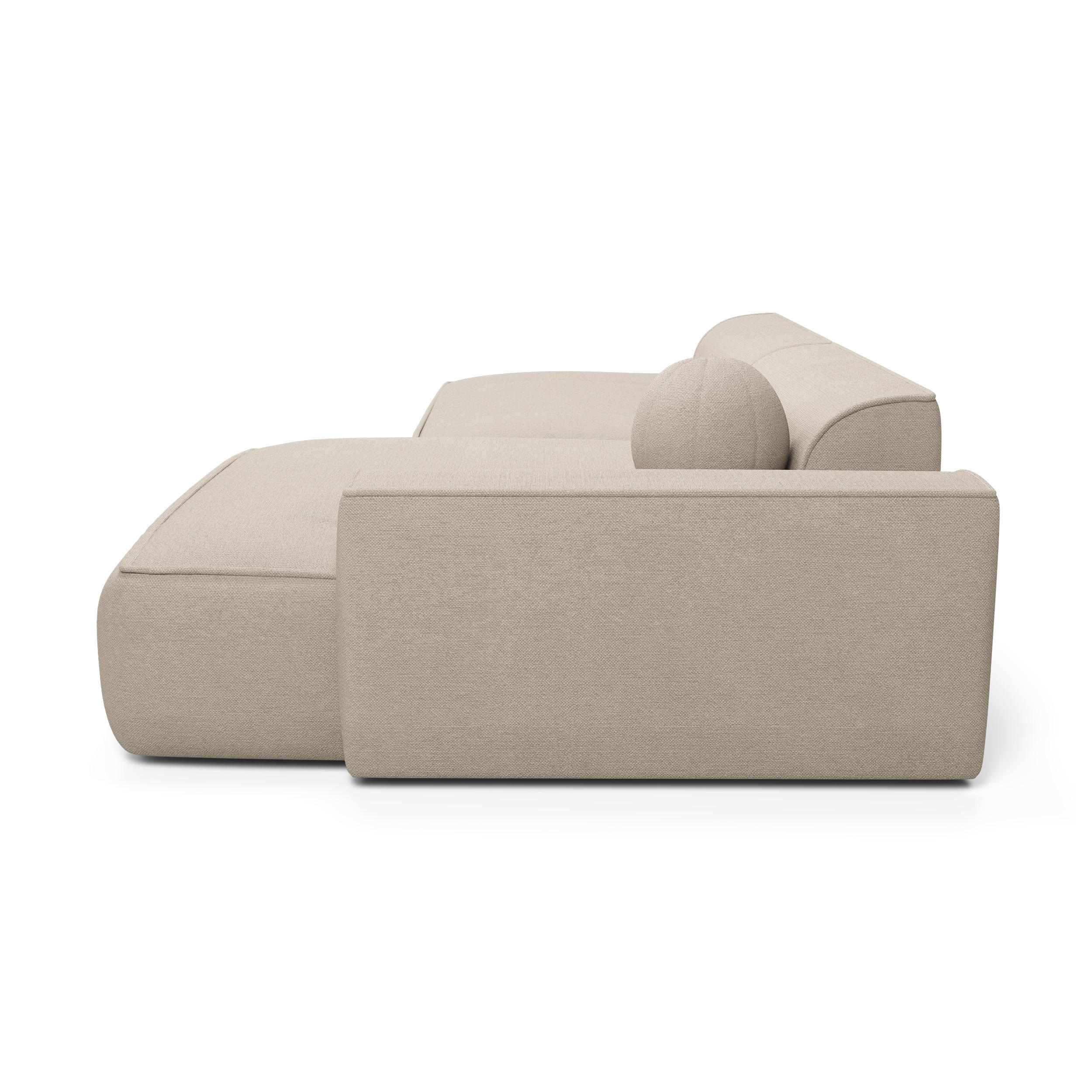 Thumbnail - Sia Home Ecksofa, Creme, Textil, 4-Sitzer, L-Form, Ottomane rechts,Rechteckig, 300x155 cm, Wohnzimmer, Sofas & Couches, ...