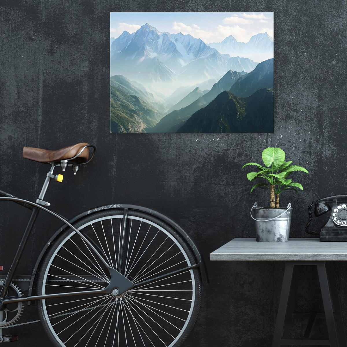 BILDER Berge Natur Landschaft Modern Wohnzimmer 60x40 - Multicolor, Holzwerkstoff (60/40cm) - Wallarena