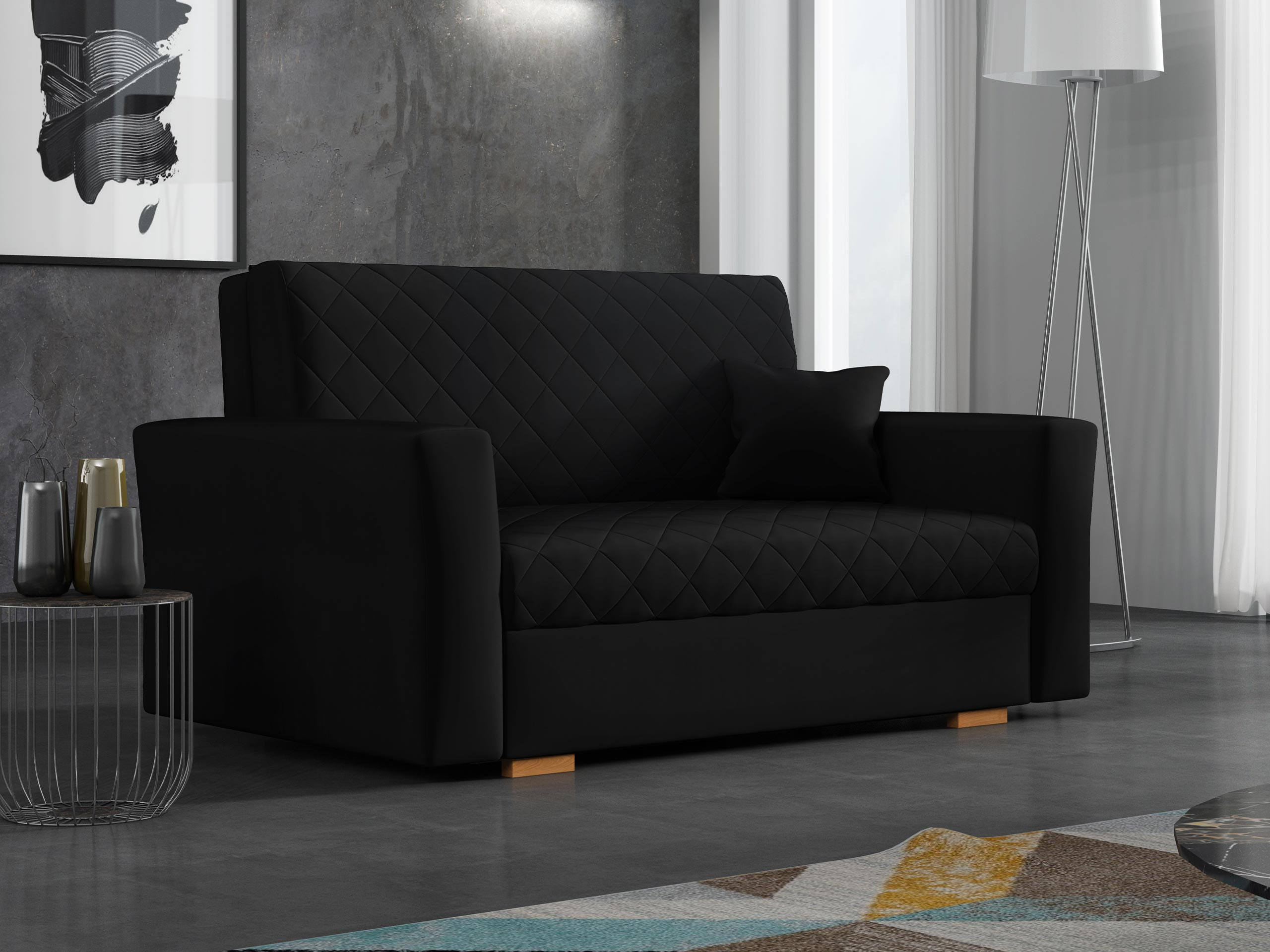 SCHLAFSOFA Viva Caro II - Schwarz/Braun, Holz/Textil (145/85/98cm) - MIRJAN24