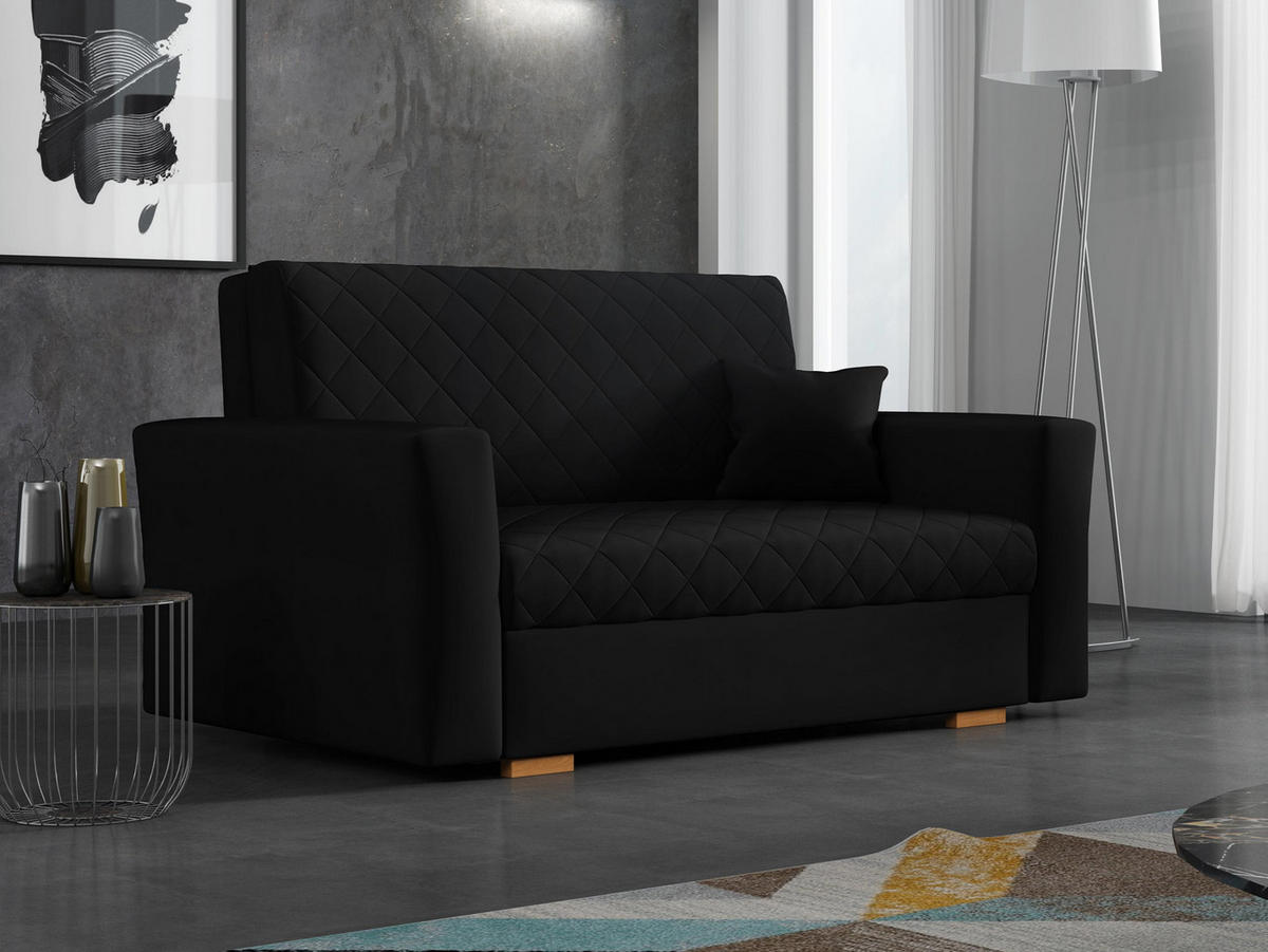 SCHLAFSOFA Viva Caro II - Schwarz/Braun, Holz/Textil (145/85/98cm) - MIRJAN24