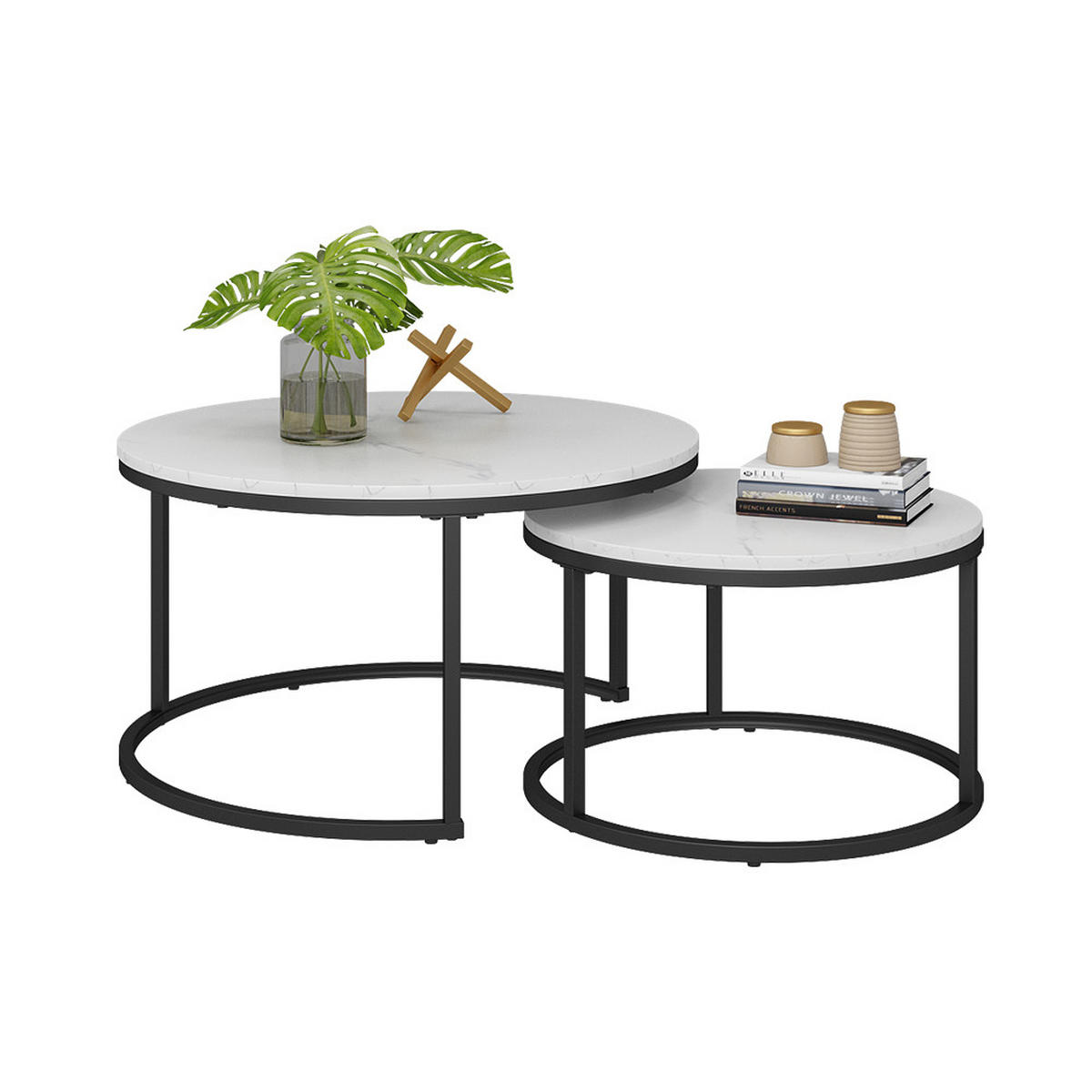 COUCHTISCH-SET Montreal Weiß 77 x 40 cm 2 Teile - Weiß, Holzwerkstoff (40/77/40cm) - Vicco