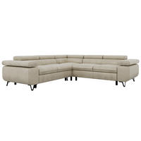 ECKSOFA QUADRO L - Beige Velvet - Rechts Seite - Beige/Schwarz, Textil/Metall (269/269cm) - MKS