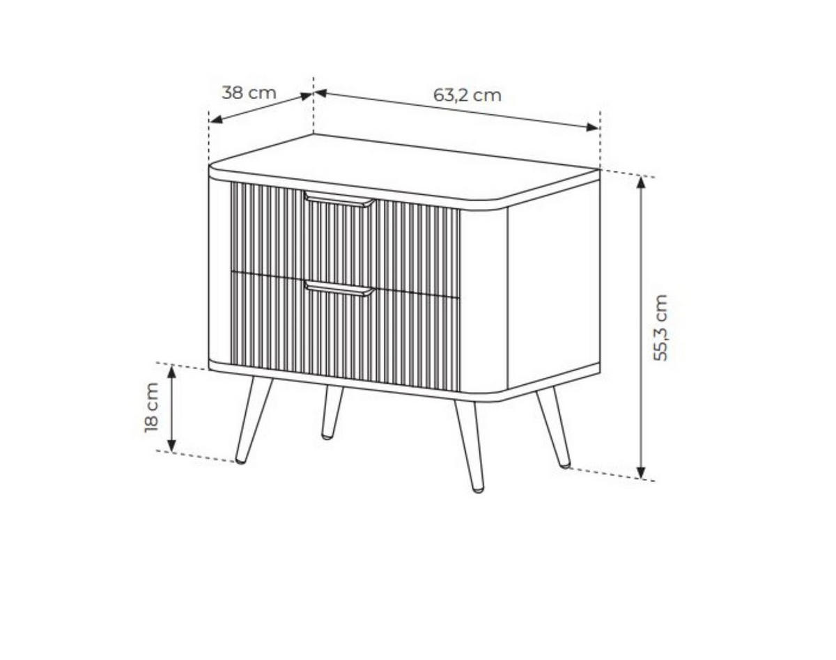 NACHTTISCH mit 2 Schubladen BELLO Beige - Beige, Holzwerkstoff (63/55/38cm) - Compleo24