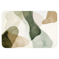BADEMATTE Japandi - Abstrakt - Grün Badvorleger 90x60 cm - Grün, Kunststoff/Textil (90/60cm) - OnlyWow